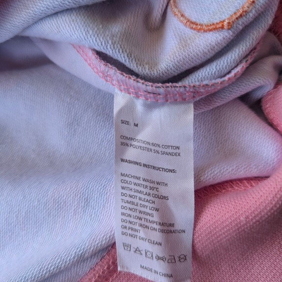 Pink Floral Tropical Print Hoodie Palm Beach Sweatshirt Womens M Coastal NWOT - Picture 5 of 7